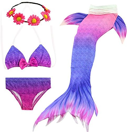 Jeferym Mermaid Tails Swimsuits for Swimming Bikini Set Can add Monofin for Toddler Big Girls