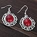 YAZILIND Vintage Red Oval Dangle Drop Hook Earrings Women