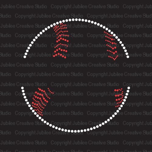 Baseball Split Iron On Rhinestone Crystal T-Shirt Transfer by JCS Rhinestones