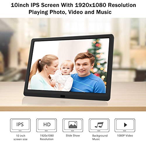 Atatat 10 Inch Digital Photo Frame with 1920x1080 IPS Screen, Digital Picture Frame with 1080P