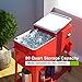 Giantex 80 Quart Rolling Patio Cooler Cart with Bottom Storage Shelf & Drain, Outdoor Ice Chest with Lockable Wheels, Bottle Opener & Cap Catcher, for Party Poolside Backyard BBQ (Red)