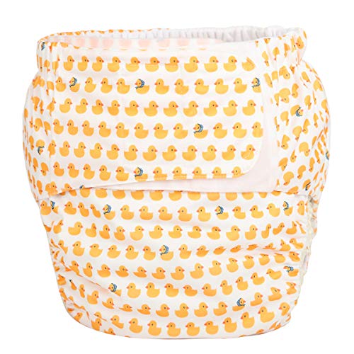 Adult Cloth Diaper Reusable Washable Hook and Loop (Pink Animals (Large 26in to 50in))