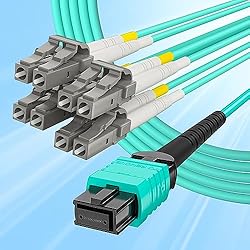 10Gtek Fiber Optic Cable Patch Cord - MPO to 8X LC