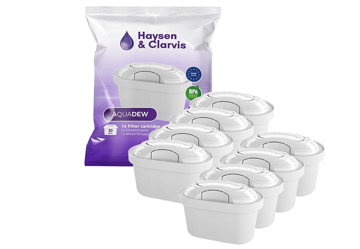 Haysen & Clarvis Filter Cartridges for Brita Maxtra, PearlCo, BWT, Dafi (Pack of 8)