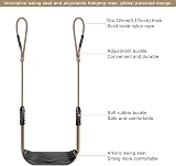 SELEWARE Plastic Swing Seat Non Slip 8ft Adjustable Rope Carabiners Black view 5