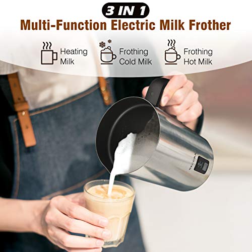 Secura Milk Frother, Electric Milk Steamer Stainless Steel, 16.9oz/500ml Automatic Hot and Cold