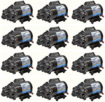 The ROP Shop 12 Pack EVERFLO 12 Volt 7.0 GPM Diaphragm Water Pumps 60 psi Lawn Sprayers Boats RV