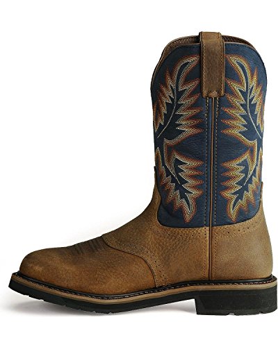 Justin Original Work Boots Men's Stampede Work Boot,Copper Kettle Rowdy/Steel Blue,11.5 EE US
