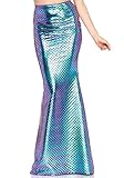 Leg Avenue Women's Iridescent Mermaid Skirt, Blue, Medium