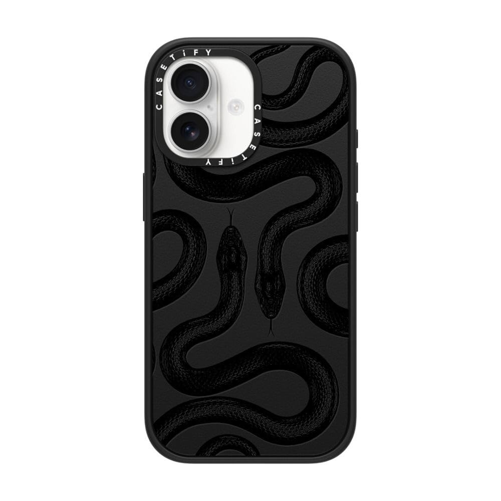 CASETiFY Impact iPhone 17 Case [Slim/Compatible with Magsafe / 8.2 ft. 4X Military Grade Drop Protection] - Black Kingsnake - Matte Black