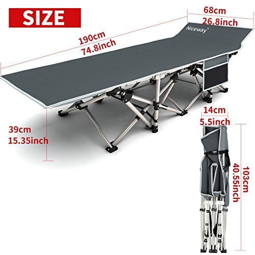 Niceway Oxford Portable Folding Bed Camping Cot with Storage Bag,Weight