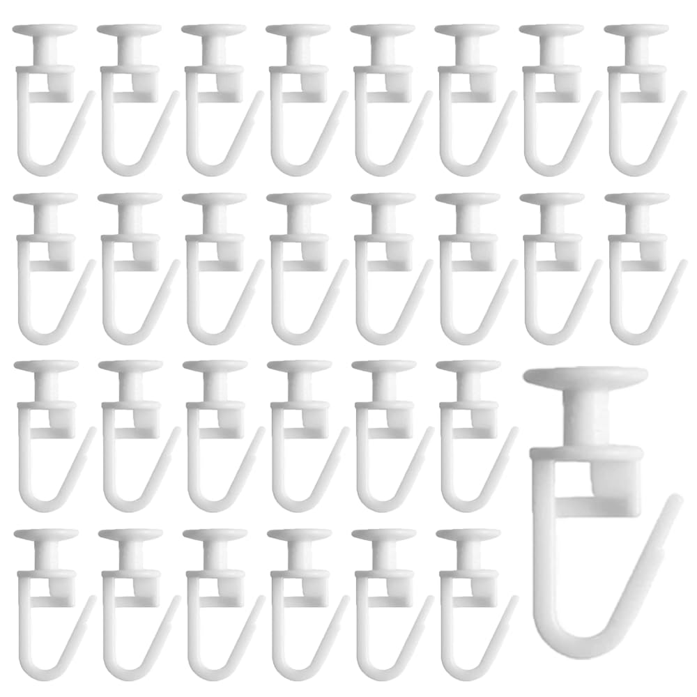 RXKFIGX 100 PCS Curtain Gliders for Window, Curtain Rails Sliding Hooks, Plastic White Curtains Track Glider Hooks Curtains Hook 11 mm for Door and Rail