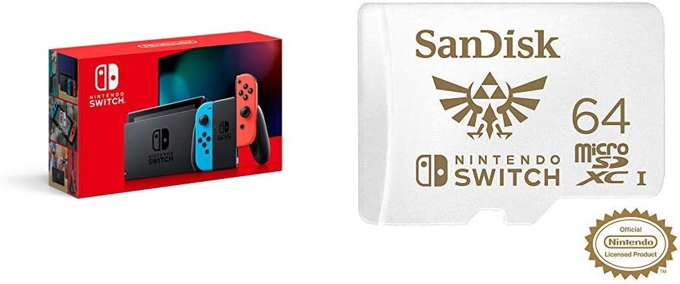 Nintendo Switch with Neon Blue and Neon Red Joy‑Con - HAC-001(-01): Electronics