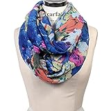Scarfand's Mixed Color Oil Painting Infinity Scarf (BrushStroke Rose Blue)