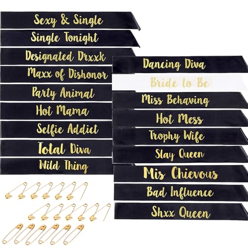 Lowercase letters 17 Pieces Black with 1 Piece White Sashs Gold Glitter Lettering Style