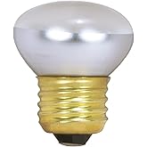 Satco 40R14 Incandescent Reflector, 40W E26 R14 Stubby, Clear Bulb