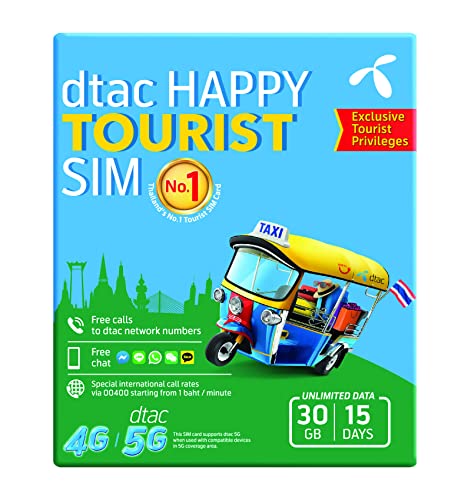 SIM locale DTAC per Thailandia 30 GB a piena velocità | prepagato