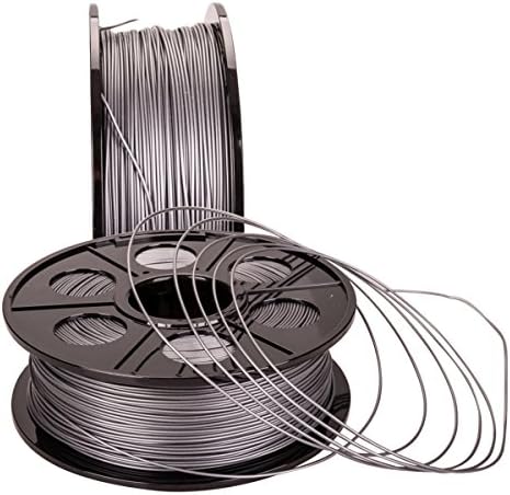 NOVESTE 3D Printer Filament ABS 1.75mm, +/- 0.02 mm, 2.2lbs 1KG Silver-Grey with Spool