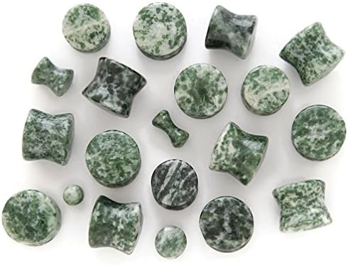 China Jade Stone Plugs - Sold by Pair (Choose Size) (2G (6mm))