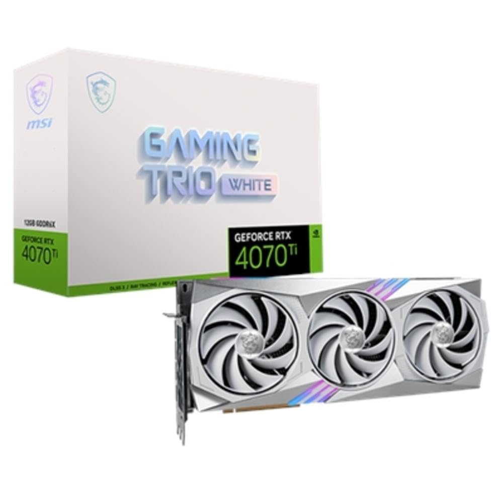 MSI Gaming GeForce RTX 4070 Ti 12GB GDRR6X 192-Bit Extreme Clock: 2760 MHz HDMI/DP Nvlink Tri-Frozr 3 Tarjeta gráfica Ada Lovelace Architecture (RTX 4070 Ti Gaming X Trio White 12G)