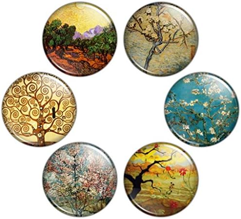 button bistroWomen's Trees in Art 1.25 inch (32 mm) Pinback Button Set Badges Pins