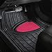 FH Group Automotive Floor Mats - Heavy-Duty Rubber Floor Mats for Cars, Universal Fit Full Set, Climaproof Floor Mats, Trimmable Floor Mats for Most Sedan, SUV, Truck Floor Mats Pink