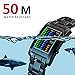 FunkyTop Men's Stainless Steel Binary Matrix LED Digital Waterproof Watch Creative Army Military Black Plated Wrist Watches