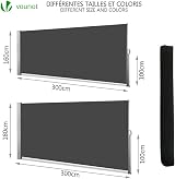 VOUNOT Retractable Side Awning 180x300 cm Dark Grey Privacy Screen view 7