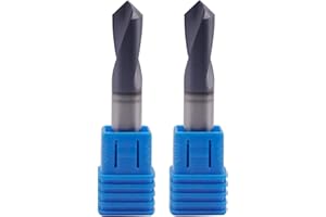 BestParts High Performance 2Pcs Solid Carbide Spotting Drill - AlTiN Coated, 90 Degree, 2 Flute, 3/8" Shank Diameter, 1" Flute Length, 2-1/2" Overall Length
