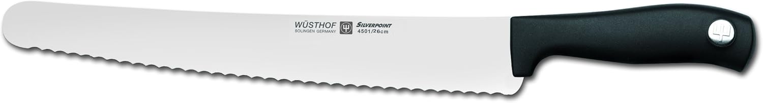 WÜSTHOF Konditormesser mit Wellenschliff, Silverpoint (4501-7), Klinge 26 cm, rostfreier Stahl, spülmaschinengeeignet, Schneidemesser mit Welle