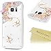 Mavis's Diary Galaxy S7 Edge Case 3D Handmade Bling Crystal Lovely Pink Gems Butterflies Cute White Butterfly Shiny Glitter Diamonds Rhinestones Full Edge Hard PC Cover for Samsung Galaxy S7 Edge