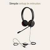 Jabra Evolve 20 UC Stereo Headset USB VoIP Softphone Noise Cancellation Black view 5