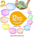 Silicone Stretch Lids Set 15PCS - 12PCS Silicone Lids And 3 Bonus Ultimate Instalids Silicon cover For Various Of Containers Keeping Food Fresh Dishwasher And Freeze