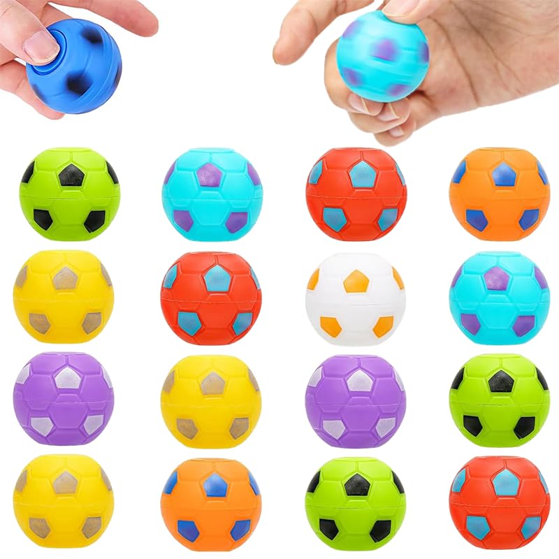Trevixor 16PCS Football Fidget Set, Fun Football Fidget Spinner for Stress Relief, Mini Football Fidget sets Ideal for Boys & Adults, Perfect Football Party Bags Fillers