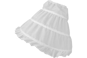 Tiuimk Kids Crinoline Petticoat - White - 3 Hoops Steel - Elastic Design - Wedding Dress Support, As Shown in the Main Image,
