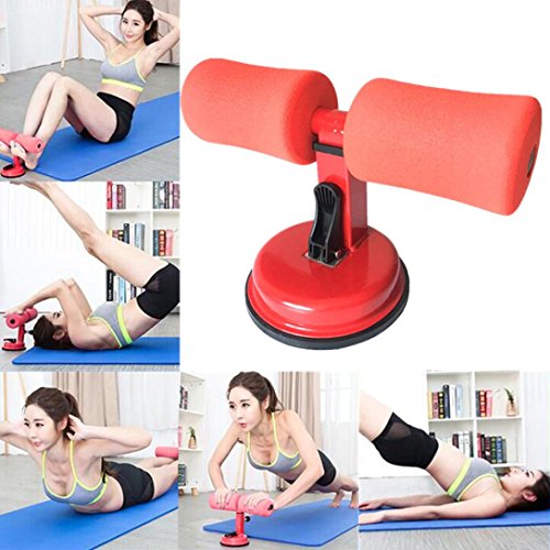 MatureGirl Home Fitness Equipment Sit-ups Assistant Device, Adjustable Height Sit-ups Fitness Equipment Body Waist Belly Exercise Tool (Red) - Thumbnail 5