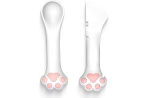 TidyNuts Cat Food Spoon, Pet Food Can Spoon & Scoop, Cat Dog Food Spatula for Wet Food, Pet Can Opener with Mini Spatula for Dogs Cats Feeding Can, White, Set of 2
