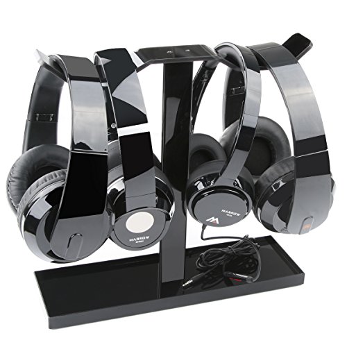 Headphone Stand, MOCREO Acrylic Dual Balance Headset Stand Gaming Headphone Holder/Mount/Hanger, Desktop Headset Holder/Mount/Hanger, Extra Thick