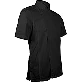 ChefsCloset Short Sleeve William Chef Coat, Modern Zipper Chef Jacket