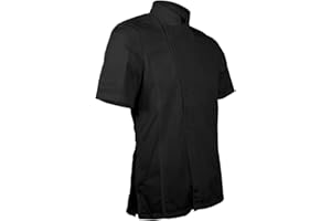 ChefsCloset Short Sleeve William Chef Coat, Modern Zipper Chef Jacket