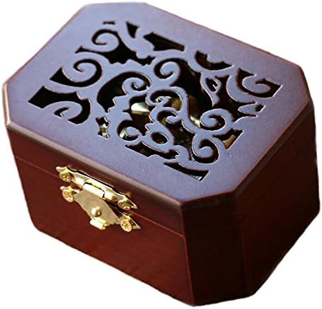 Antique Engraved Wooden Wind-Up Musical Box,Carrying You from The Castle in The Sky(Laputa) Musical Box,with Gold-Plating Movement in,Octagonal