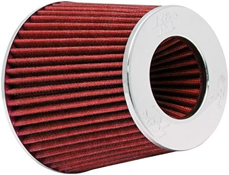 K&N Filters RG-1001RD-L Car and Motorcycle Universal Filter, Chrome, Red