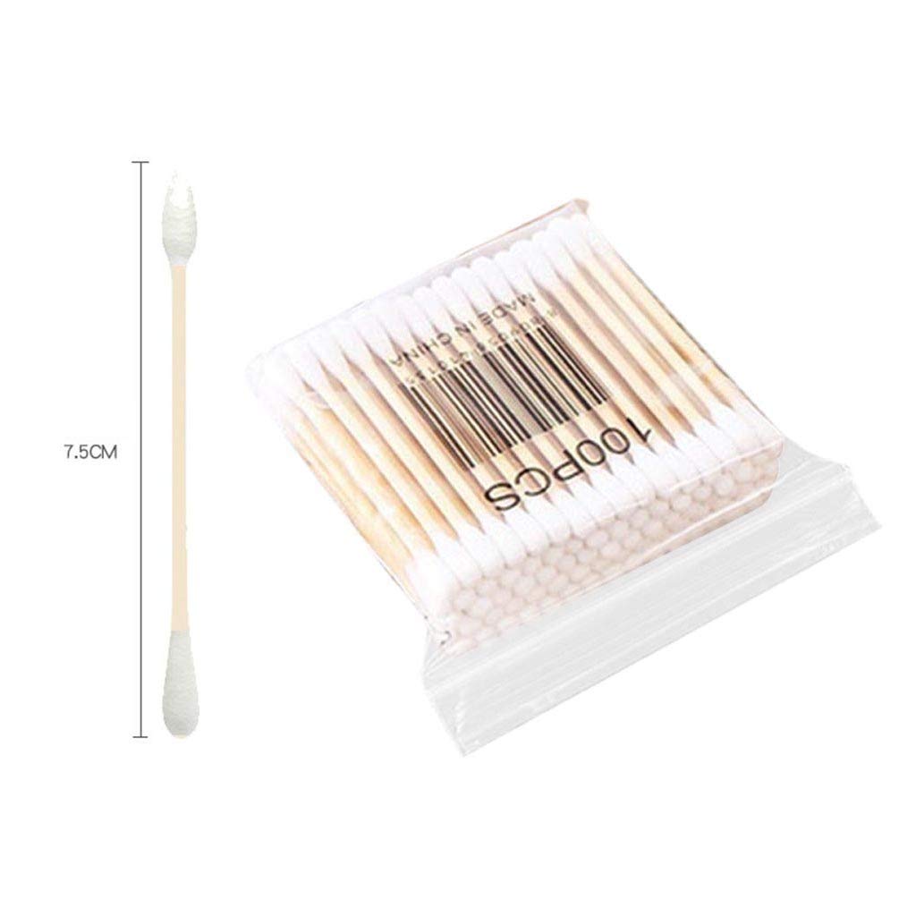 SUGEER 6Pcs Cotton Stems 6 Packs 600 Pieces Double-Headed Cotton swabs Bamboo Cotton Buds for Cleaning Tool Cotton Swabs for Cotton Pads and Rounds, Long Cotton Tipped Applicator Sticks