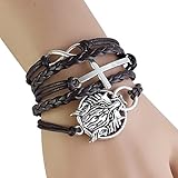 CAETLE ®Vintage Women Girl Bracelet Leather Rope Infinite Bangle Perfect miracle The Wolf totem