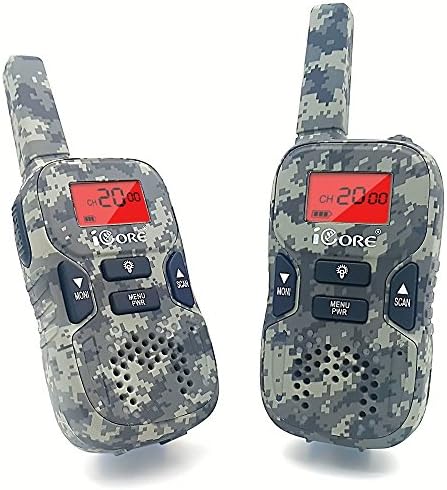 iCore Walkie Talkie Kids, Children Durable Long Range 2 Way Radio Toys Outdoor Activity 8 Channels, Long Distance Field Survival Biking Hiking, Gadgets Gift for Girls and Boys (Camouflage).