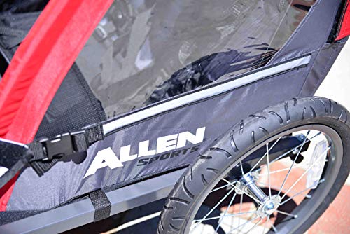 Allen Sports Deluxe 2-Child Steel Bicycle Trailer, Red (Renewed)