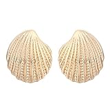 Charm Small Shell Stud Earrings,Gold Silver