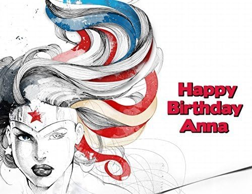 Wonder Woman Superhero Edible Image Photo Sugar Frosting Icing Cake Topper Sheet Personalized Custom Customized Birthday Party - 1/4 Sheet - 76482 by Sweet Custom Cakes