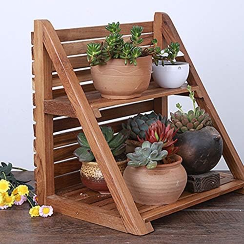 Soportes para plantas Soporte De Flores De Banco De Madera Maciza ...