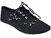 Orly Shoes Natalie Crochet and Canvas Lace Up Oxford Brogue Flats